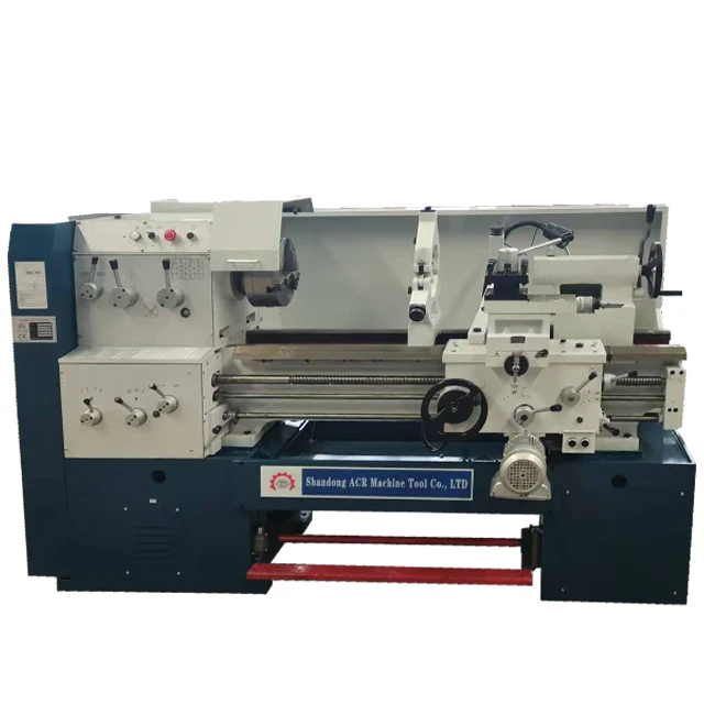 Factory Sales C6140 Electric Manual Lathe Digital Horizontal Design Variable Speed Spindle 4 Station Turret Integral Bed Casting