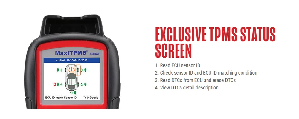 Versión de actualización 2024 de Autel TS508 TPMS herramienta WIFI actualización control de presión de neumáticos escáner de diagnóstico Autel MaxiTPMS TS508WF