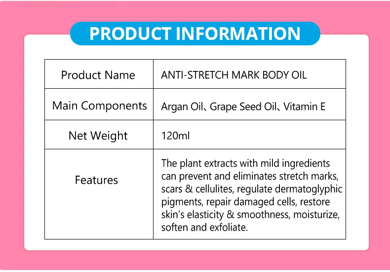 Aichun Beauty Best Anti-Stretch Mark Body Oil Strech Marks Removed and Firming Essential Oil Preventing Reducing Stretch Marks