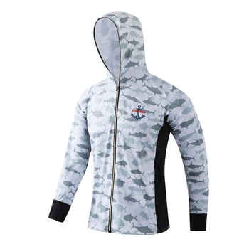 Outdoor sunscreen clothing printed logo waterproof breathable fishing sun-protective clothing group purchase sportswear