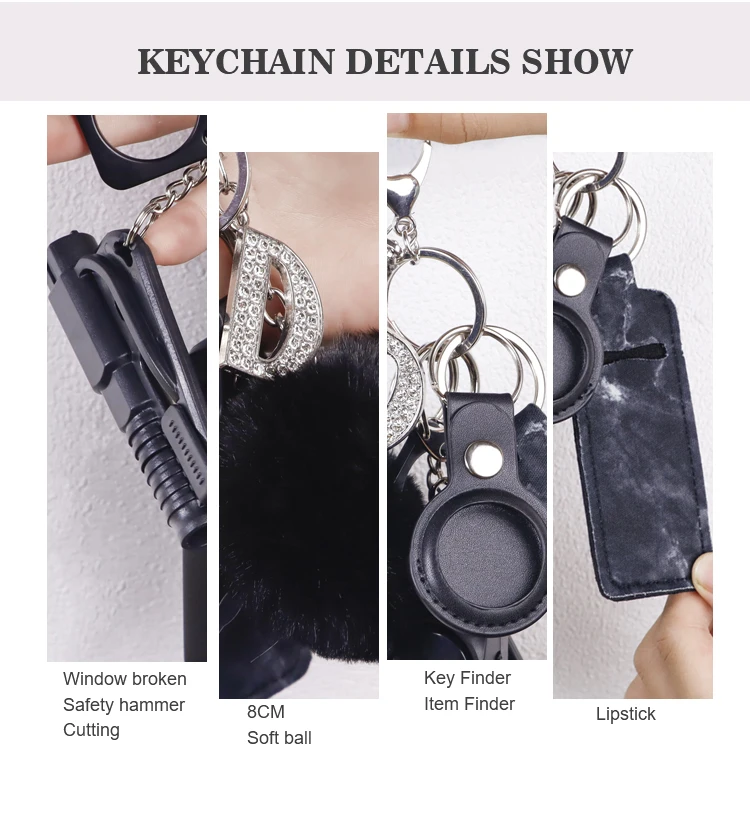 Wholesale 7pcs Set Self Defense Keychain Set Bulk Accessories Self