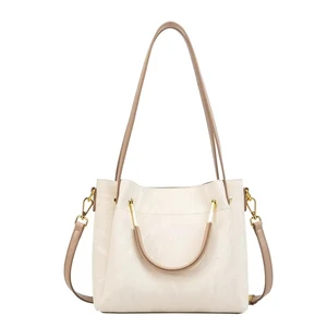 2026 High Quality PU Leather Khaki Tote Bag Large Capacity Single Shoulder Crossbody Factory Wholesale Summer Winter Trend