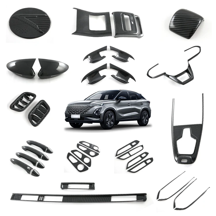Inrednings- och utomhusaccessoarer för Chery OMODA 5, dekoration, skydd, lister, modifierad bilaccessoar i ABS med kolfiberdesign