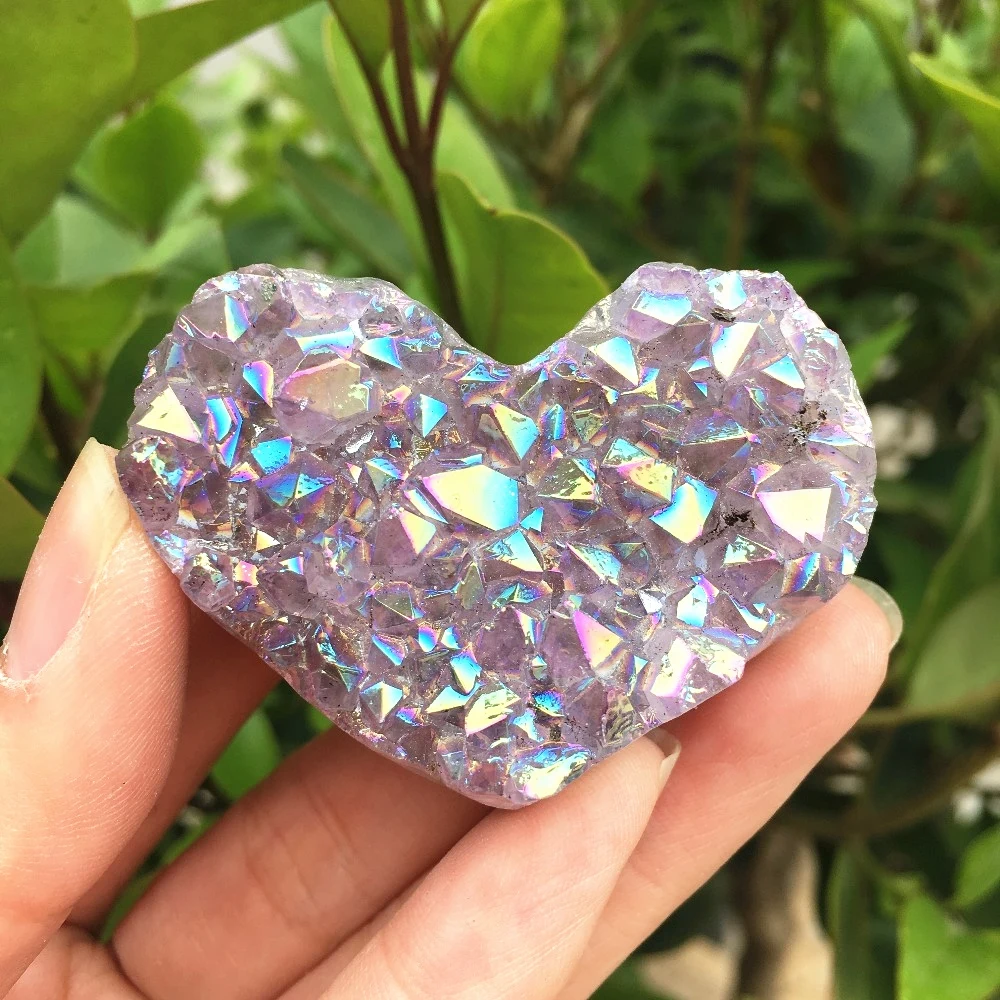 Wholesale Angel Geode Heart Shaped Crystal Healing Titanium Rainbow Aura Amethyst Cluster Heart Buy Aura Amethyst Heart Amethyst Hearts Aura Quartz Crystal Product On Alibaba Com