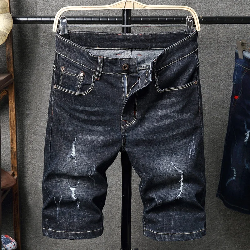 Ms001 Fashion Stacked Casual Pants Mens Jean Shorts Ripped Jeans Shorts Mens Summer Denim Shorts