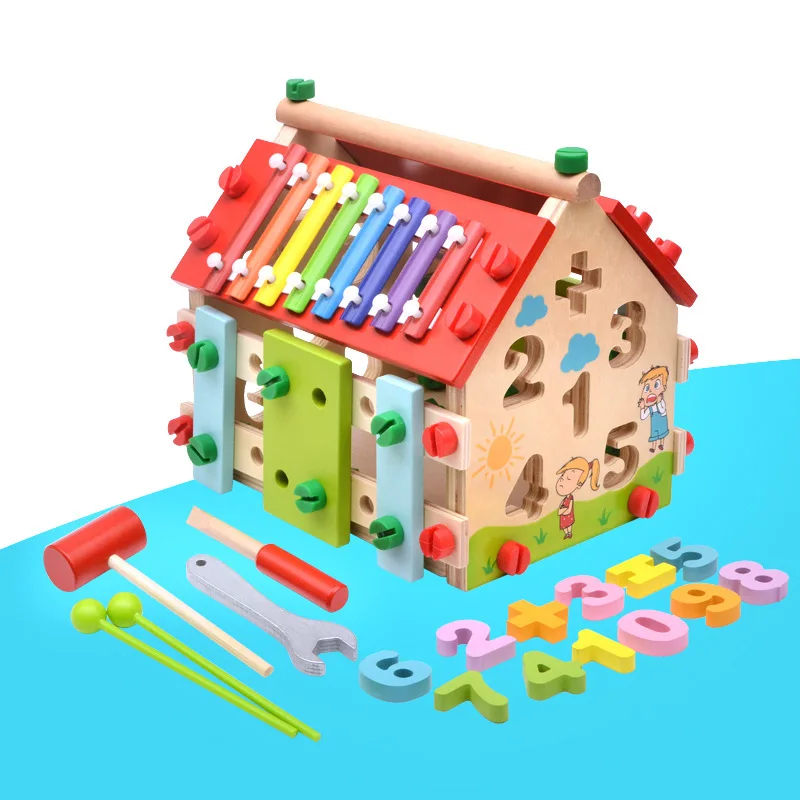 Children Screw Puzzle Disassembly Diy Block Set Kids Toys Educational 2022 Montessori Wooden Toddler Kids Games Baby Toys