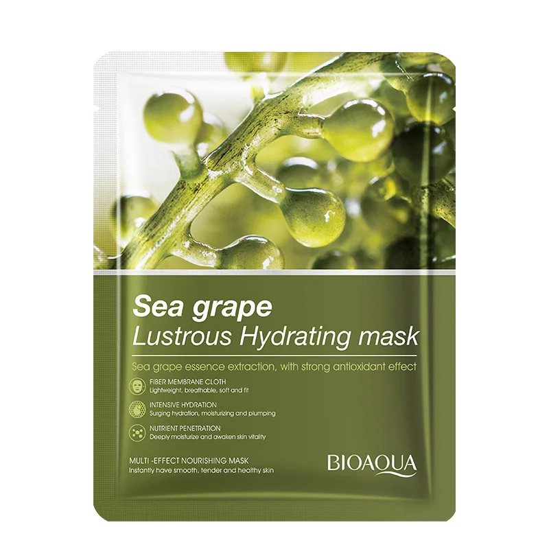 BIOAOUA Shrink Pore Hydrating Moisturizing Caviar Grape Seed Resurrection Grass White Truffle Sea Grapes Face Sheet Mask Face SS