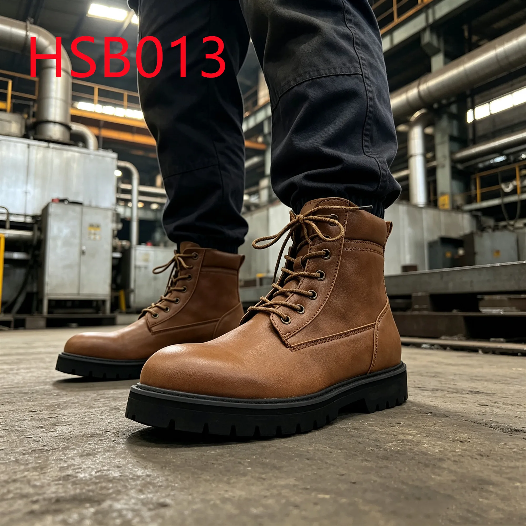 HY,Mold Processing Hard Wear Rubber Outsole Brown Safety Shoes Factory Price Hua Singh Work Labor Shoes in Middle East HSB013