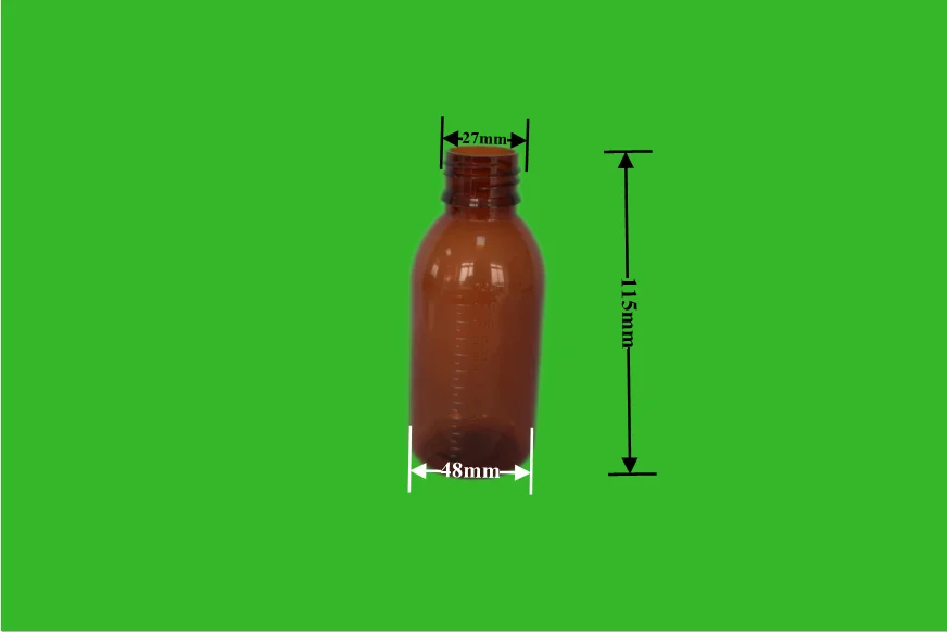 Empty Syrup 120ml Pet Amber Plastic Syrup Bottle for Liquid Medicine