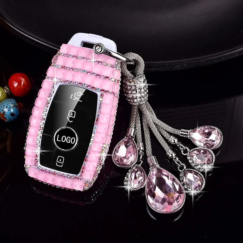 Women's Ceramic Carving PC Car Key Holder for Mercedes for Benz New E Klasse W213 S213 GLE Cover with Hanging Strap