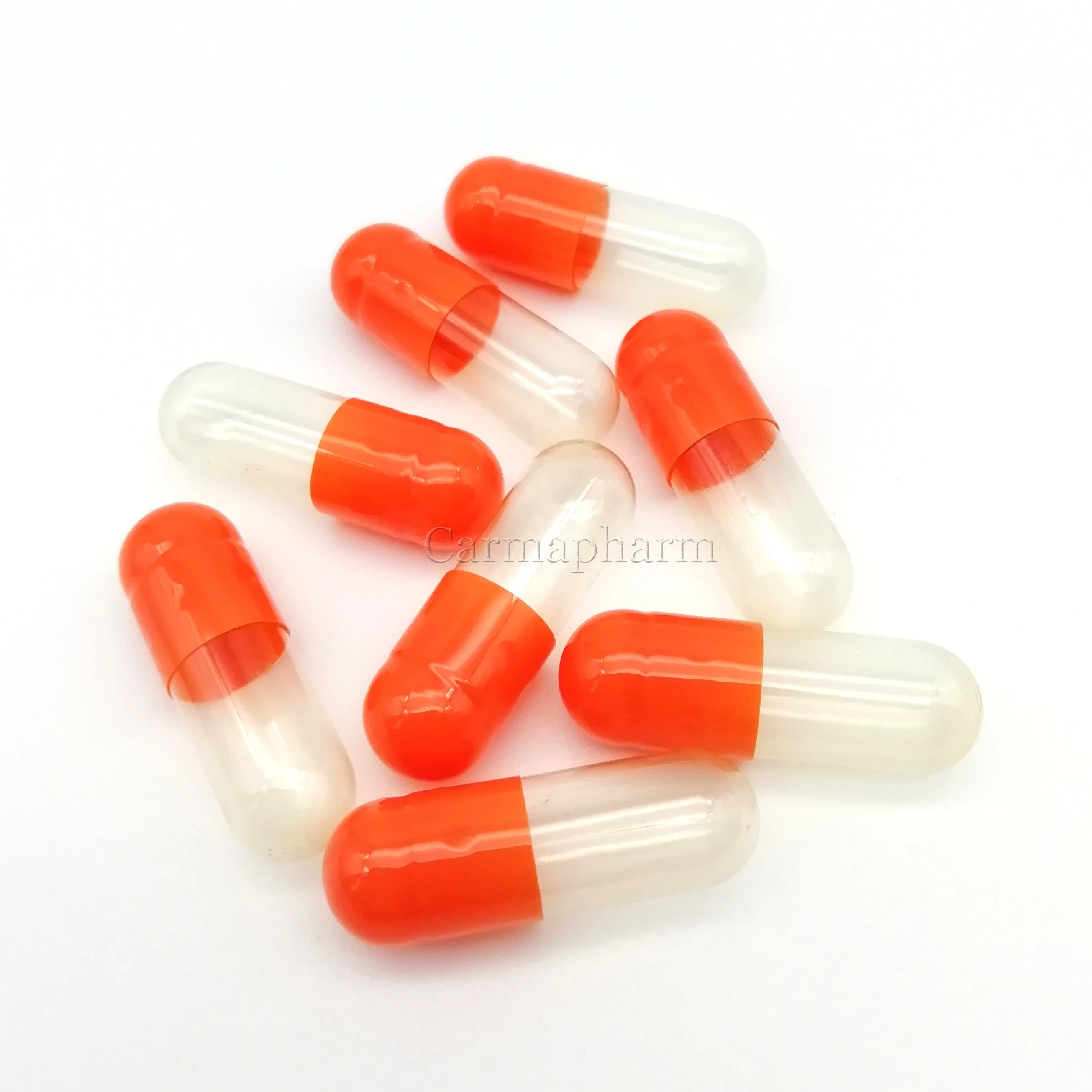 Прозрачная красная желатиновая пустая капсула размер