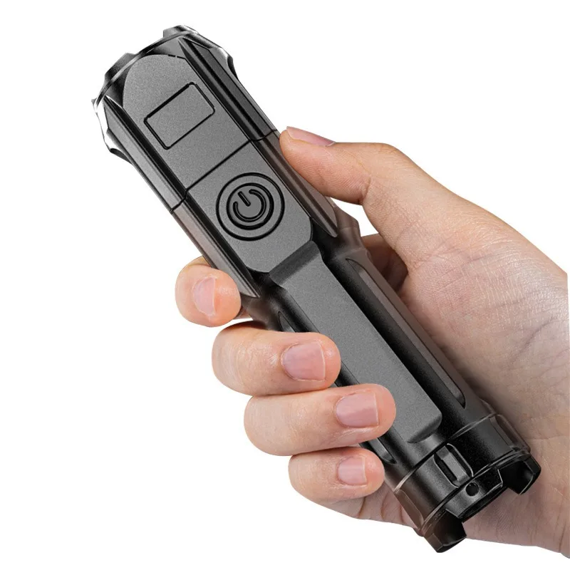 Strong Highlight USB Charging  Flashlight Work Light For Camping Long Range Zoom Small Portable Flashlight