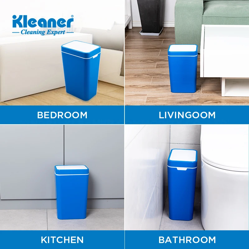 Kleaner Modern Public Rectangular Trash Plastic Medium Garbage Cans