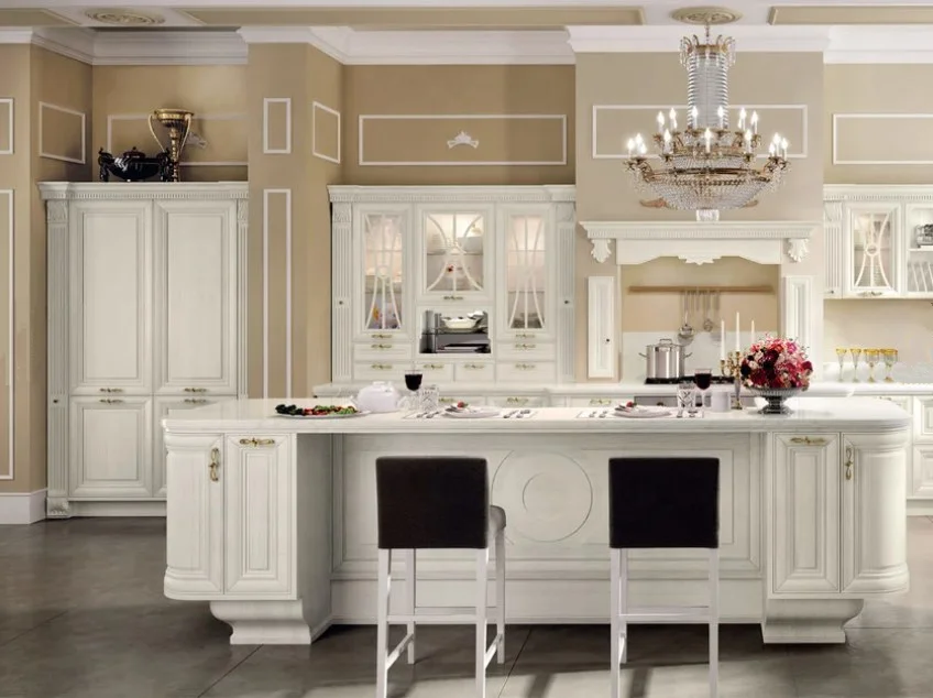 Modern White U-Shaped Full Kitchen Set – PracticalCabinets