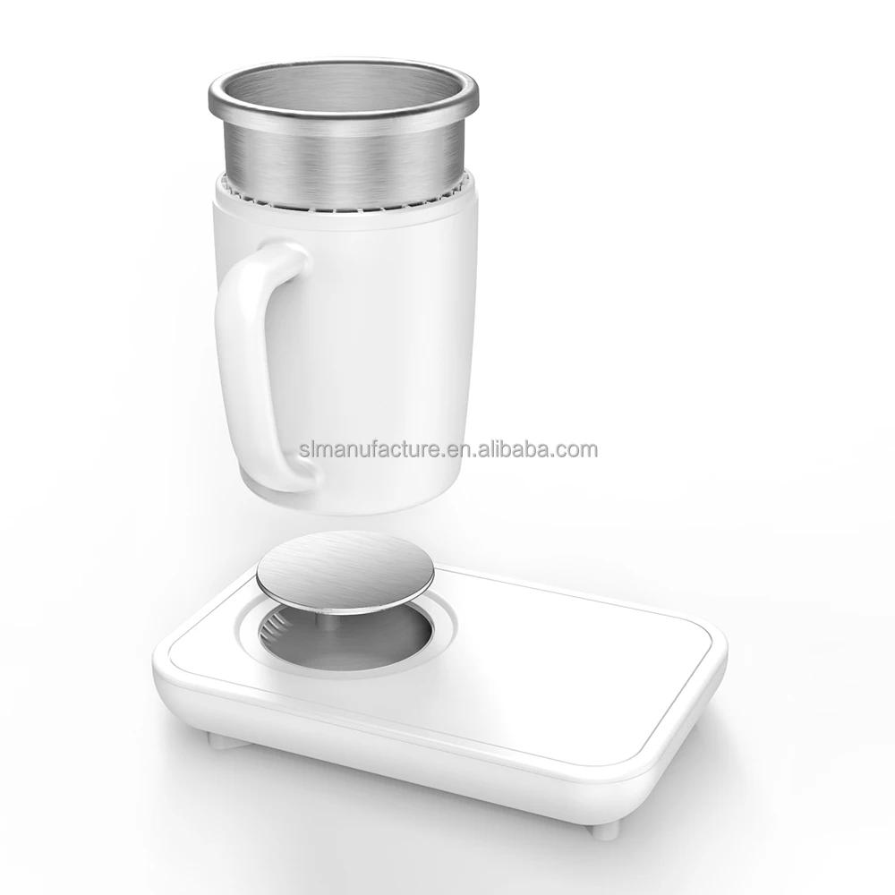 Wireless Charging 55℃ Thermostatic Coffee Mug - Aluminum