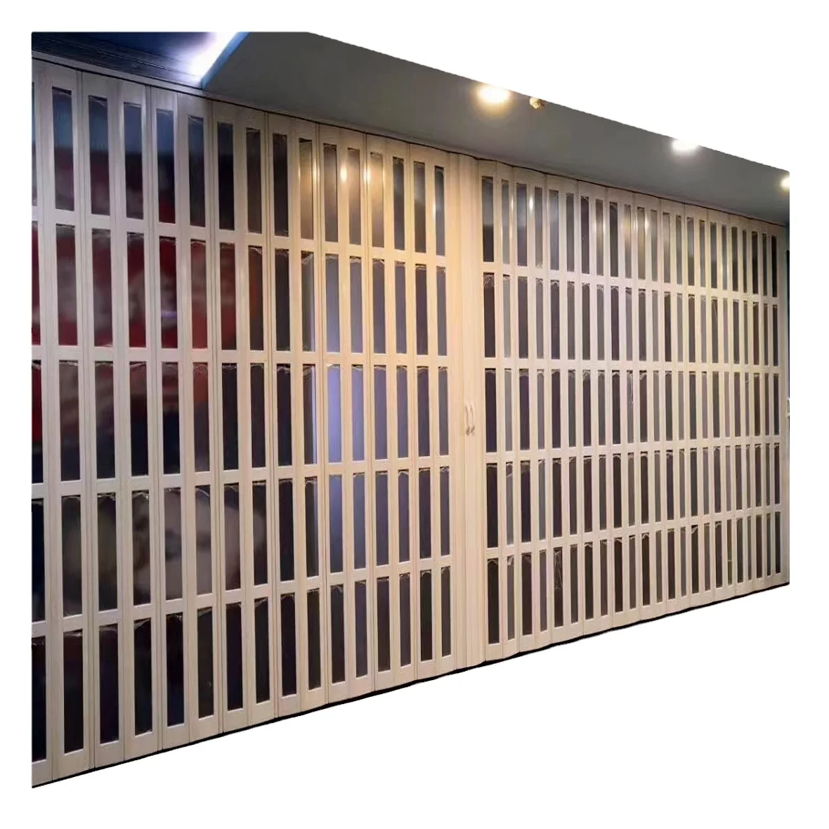 Moden Commercial New Cheap Crystal  Polycarbonate Aluminum Roller Shutter Sliding Door