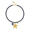Collana nera con stella a cinque punte