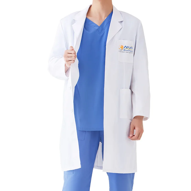 Factory Price Custom logo Lab Coat Uniforms Sets Long Sleeve Workwear Lab Coats Medical Laboratory Coats