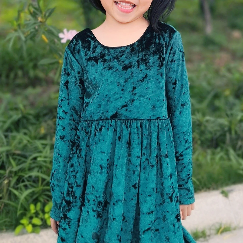 green velvet dress toddler girl Kids Skye Velvet Dress main image 1