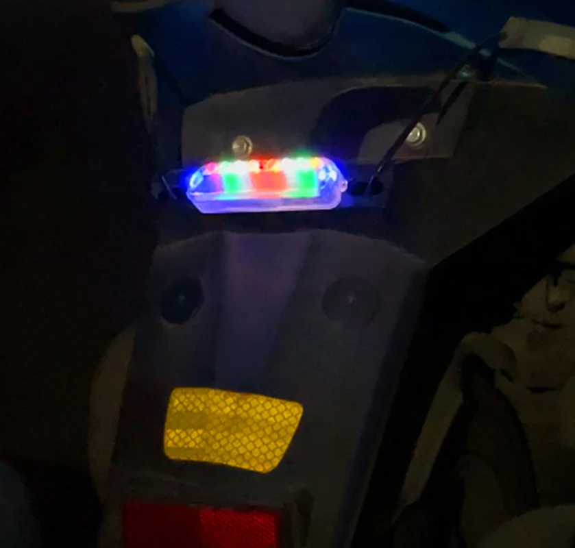 Colorful Solar Anti-rear end Collision Lamp Car Burglar Alarm Motorcycle Tail Strobe Motorcycle Flashing Safety Warning Light