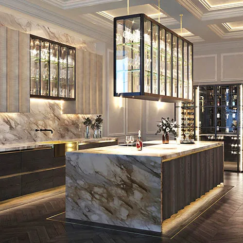 High End Luxury Kitchen with Island Design & Modern Cabinets