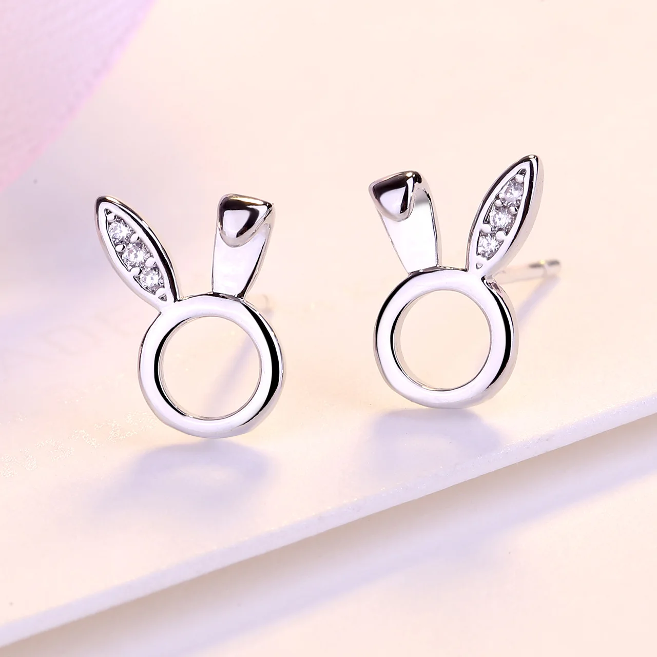 diamond bunny earrings