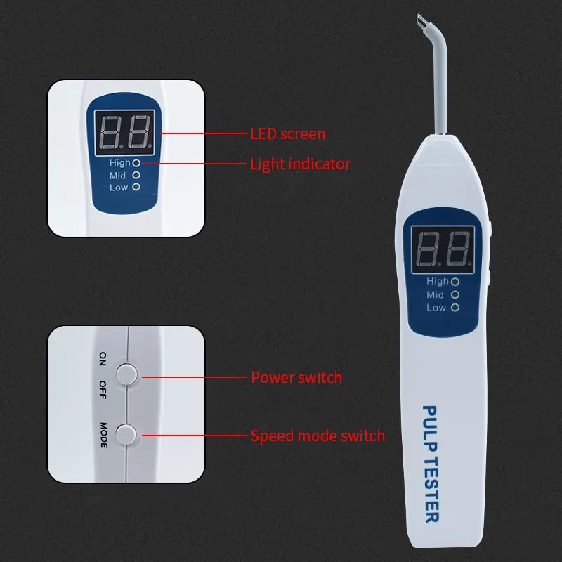 Dental Endodontic Vitality Pulp Tester Mode Highmidlow Speed Tooth