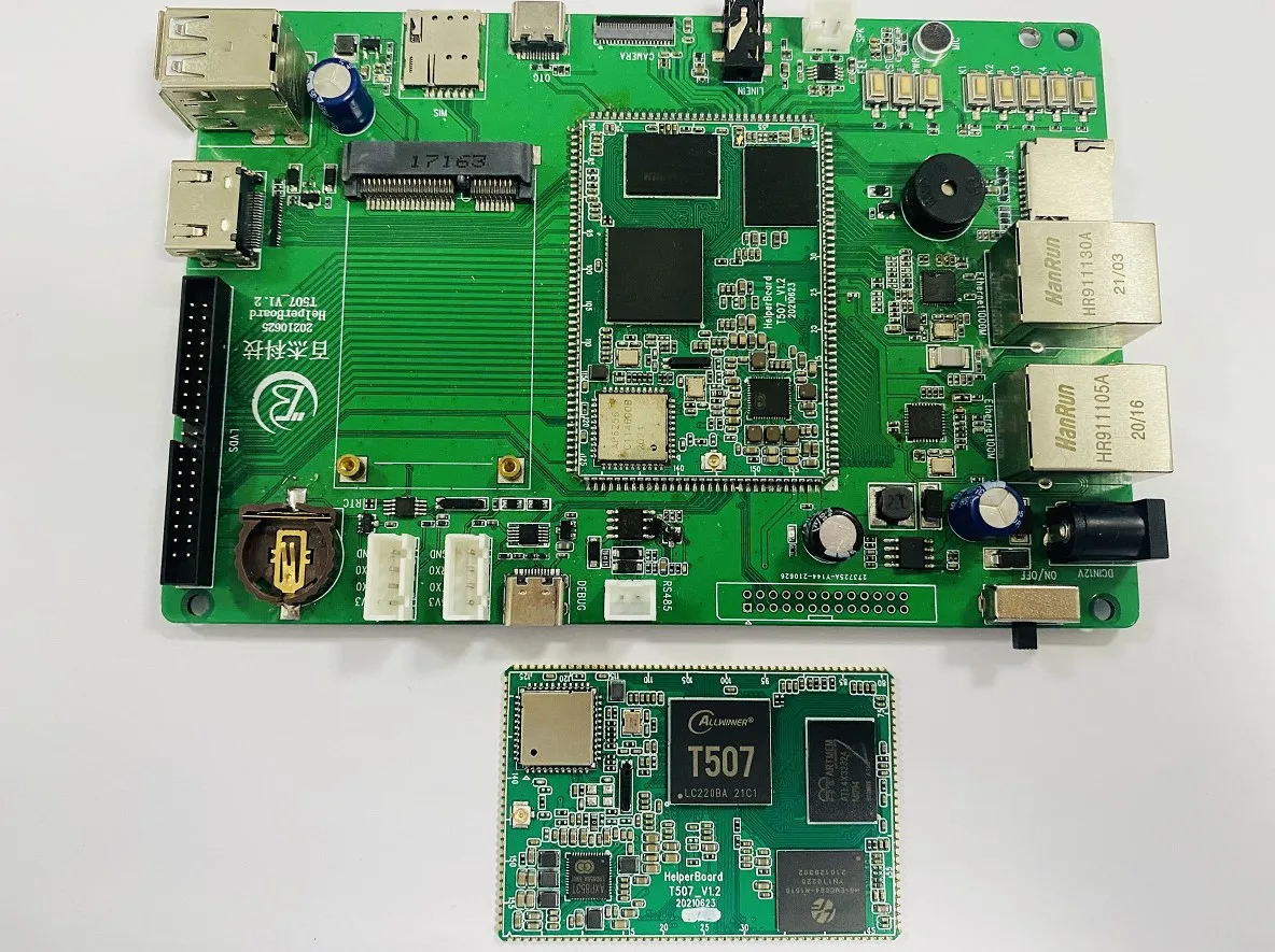 HelperBoard T507 Allwinner T5 serial core board SoM board based on android 10 linux open source development board and driver