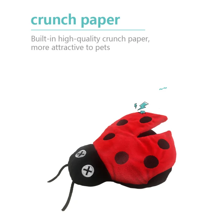 Fad Stock Catnip Filling Insect Ladybug Bee Butterfly Toy Squeaky Soft Cute Stuffed Animal Cat Plush Toy