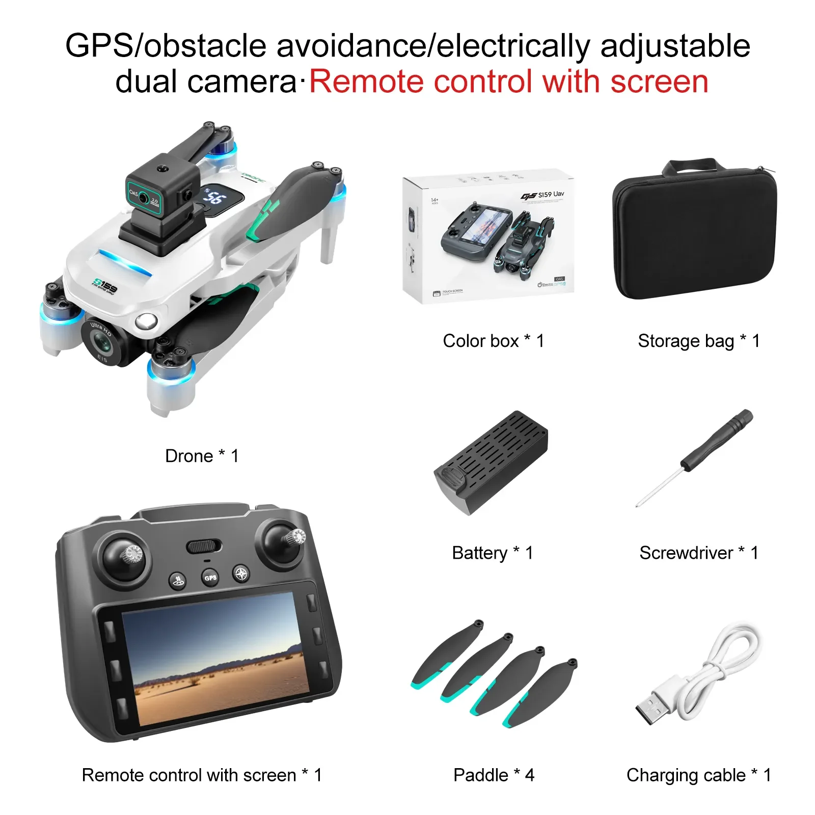 2025 V198 Max Drone - 4K HD Video Capture, Dual Cameras, Long Range FPV App Control, Foldable & Portable Design