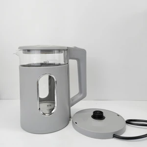 Glass Electric Hot Water Kettle for Kitchen Portable Grey Kettle With Automatic Shut-Off Feature