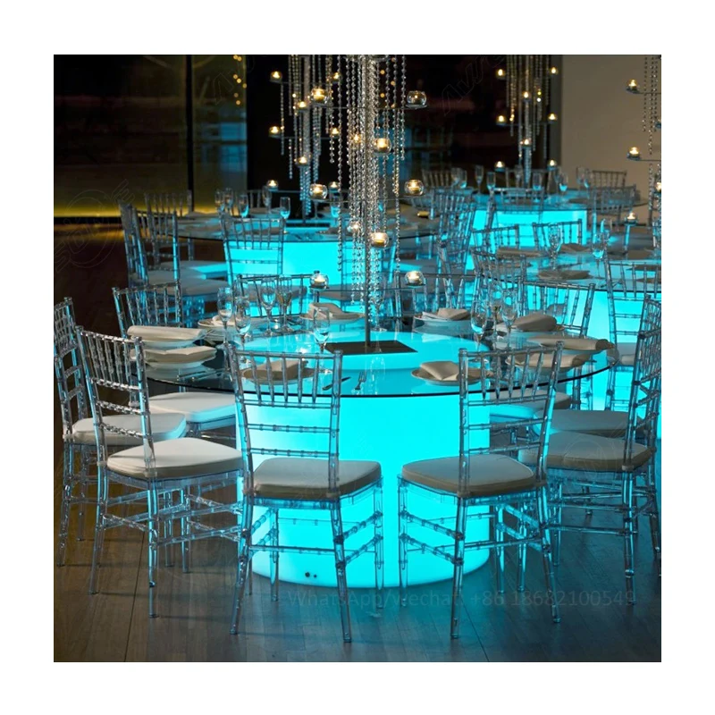 Best LED Glow Round Dining Table for Events Party Wedding
