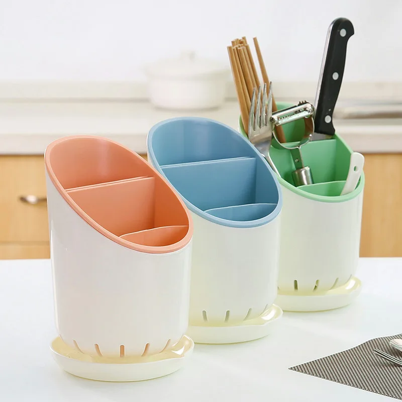 Detachable plastic double decker utensible fork holder Spoon container Kitchen container Utensible container