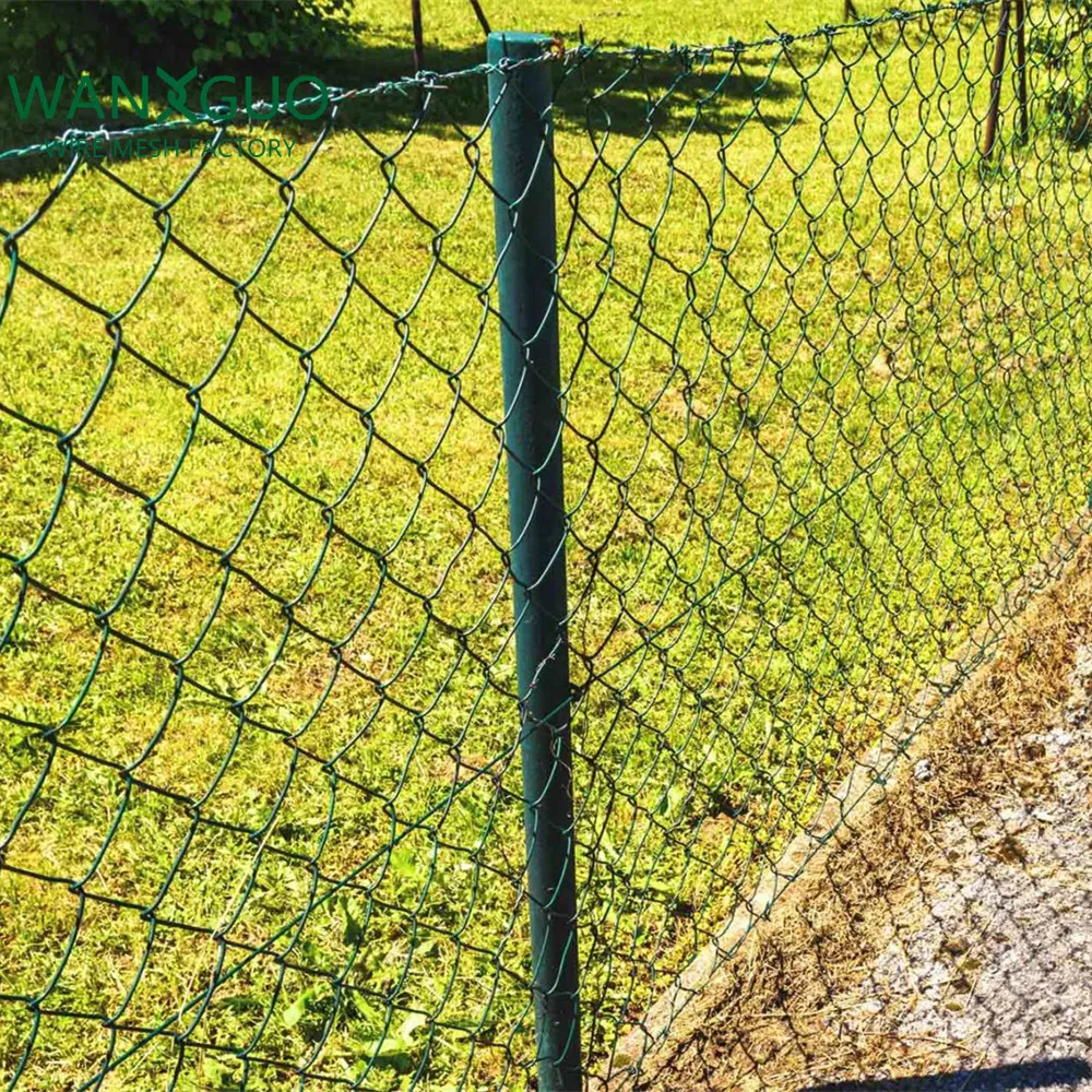 Garden Outdoor PVC Coated 9 Gauge Cyclone Wire Mesh Wholesale Chain Link  Fence
