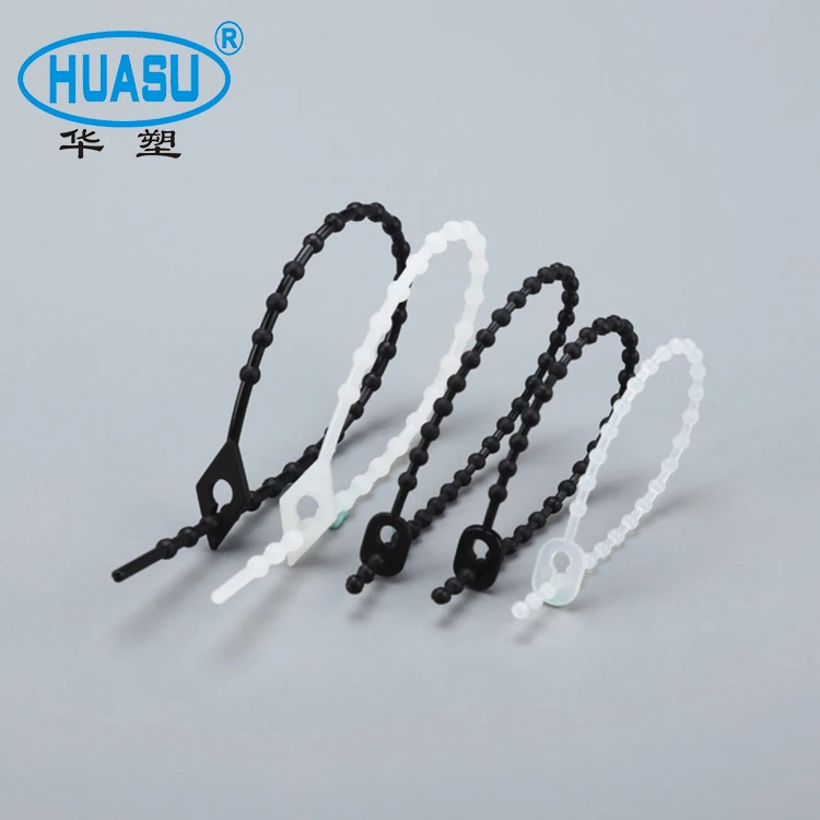 100 Stück Perlen-Kabelbinder Wiederverwendbar – 15,2 Cm, Verstellbar, Weiß, Aus Nylon 66 Für Drähte & Garten