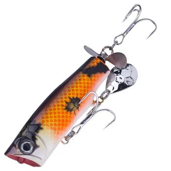 CHEERY 8cm 14g Long Cast Floating Popper Hard Lure with Twin Propellers, Freshwater Saltwater Bait for Bass Topmouth Culter – Popper – view 2