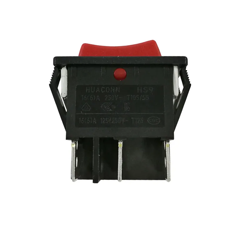 Factory High Rectangle 6 Pin Dpdt Momentary Red 20 Amp on off on Rocker Switch