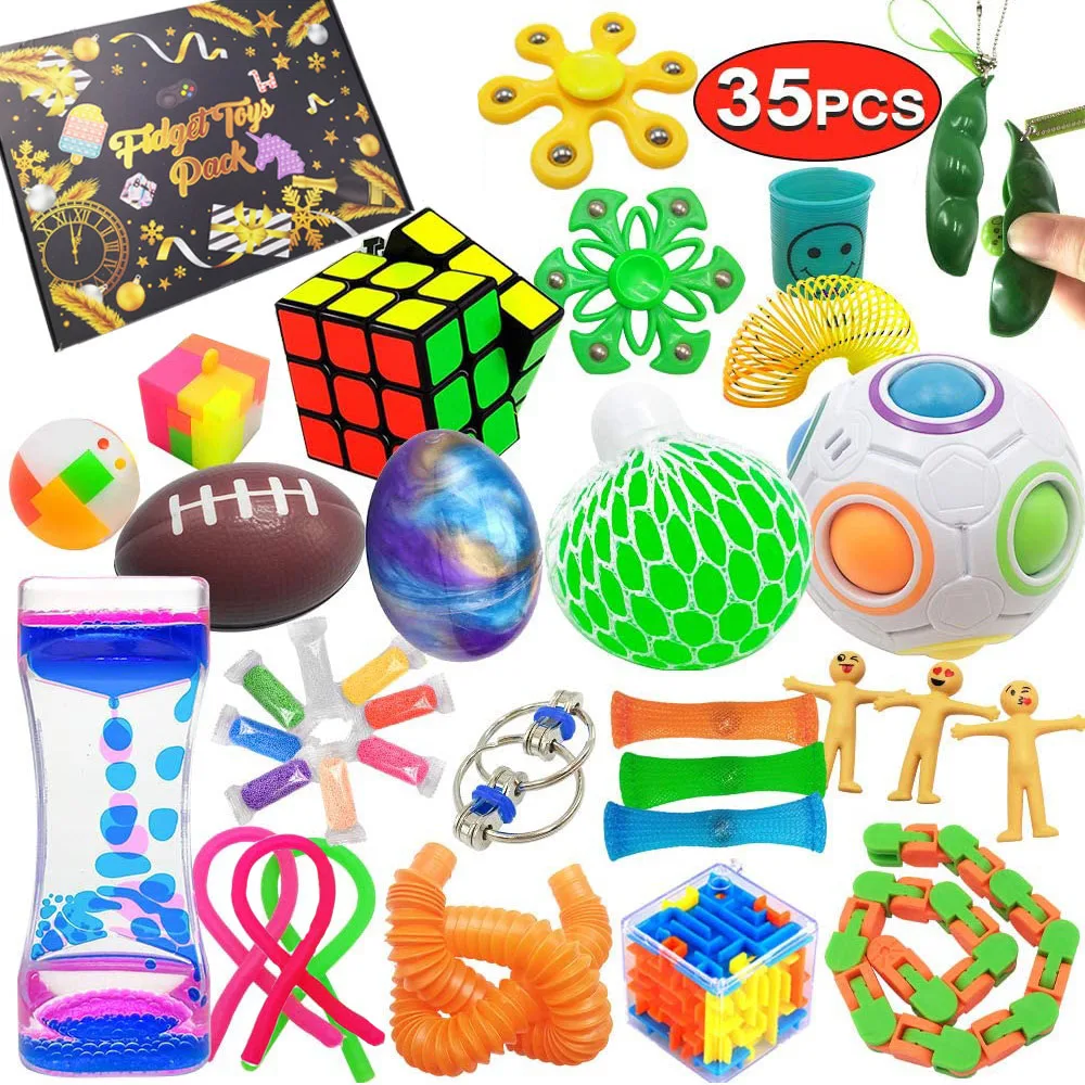 Custom Fidget Sensory Toys Set Pack With Fidget Spinners Squishy Mochi