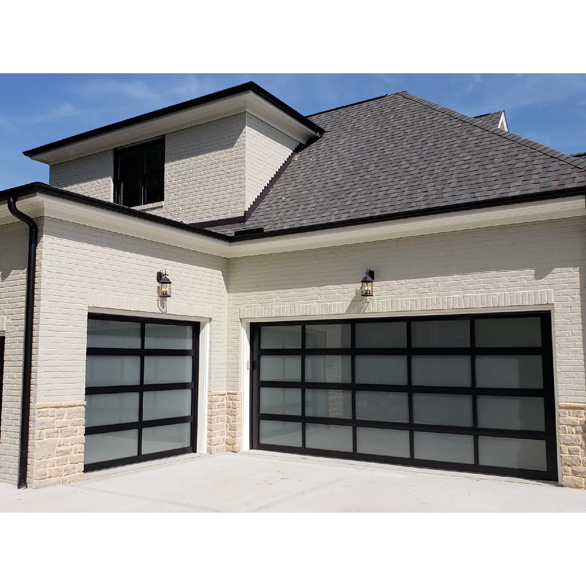 Modern Electric Overhead Black Color Anodized Aluminum Garage Doors
