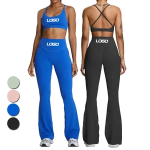 Women Sportswear Set Sports Top Bra High Waist Butt Lifting Leggings Suit Gym Fitness 2 Piece Yoga Sets