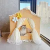 Small floral curtains, house nest, yellow