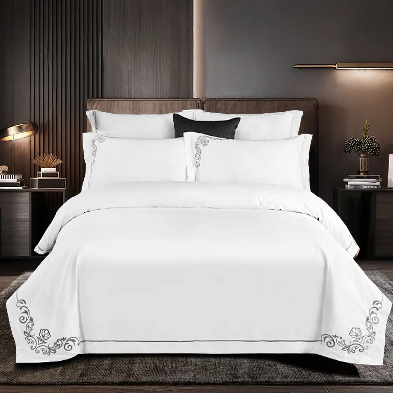 Top Grade 100 Cotton 60s Luxury 5 Star Hotel Linen Embroidery Bedding