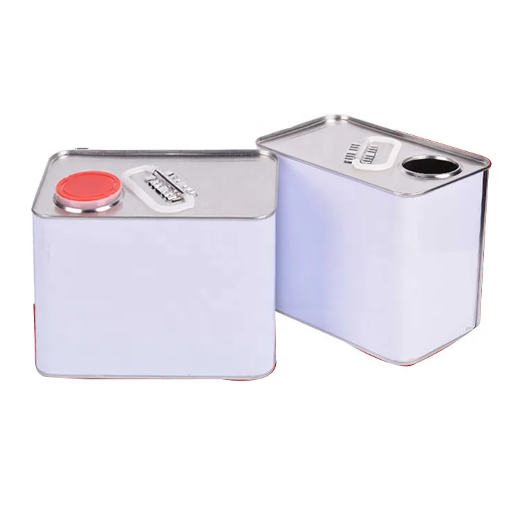 1L-20L Rectangular Metal Tin Can Easy Open Screw Top with Plastic Lid for Chemical Paint Oil and Other Products