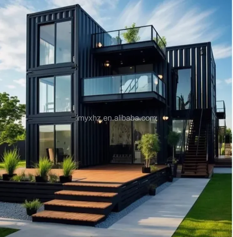 Fast Build Prefab Customized Design Luxury Three Bedrooms Eco-friendly Sandwich Panel Detachable Container House for Villa