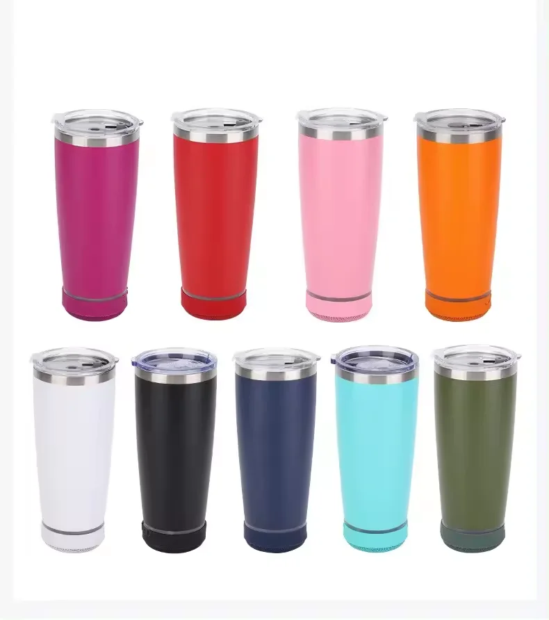 20oz Speaker Tumbler Wide Mouth Smart Music Tumbler Vacuum Insulated ...