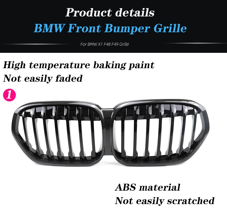 Front Bumper Car Front Grille For Bmw X1 F48 F49 20172019/ 2020+/20in