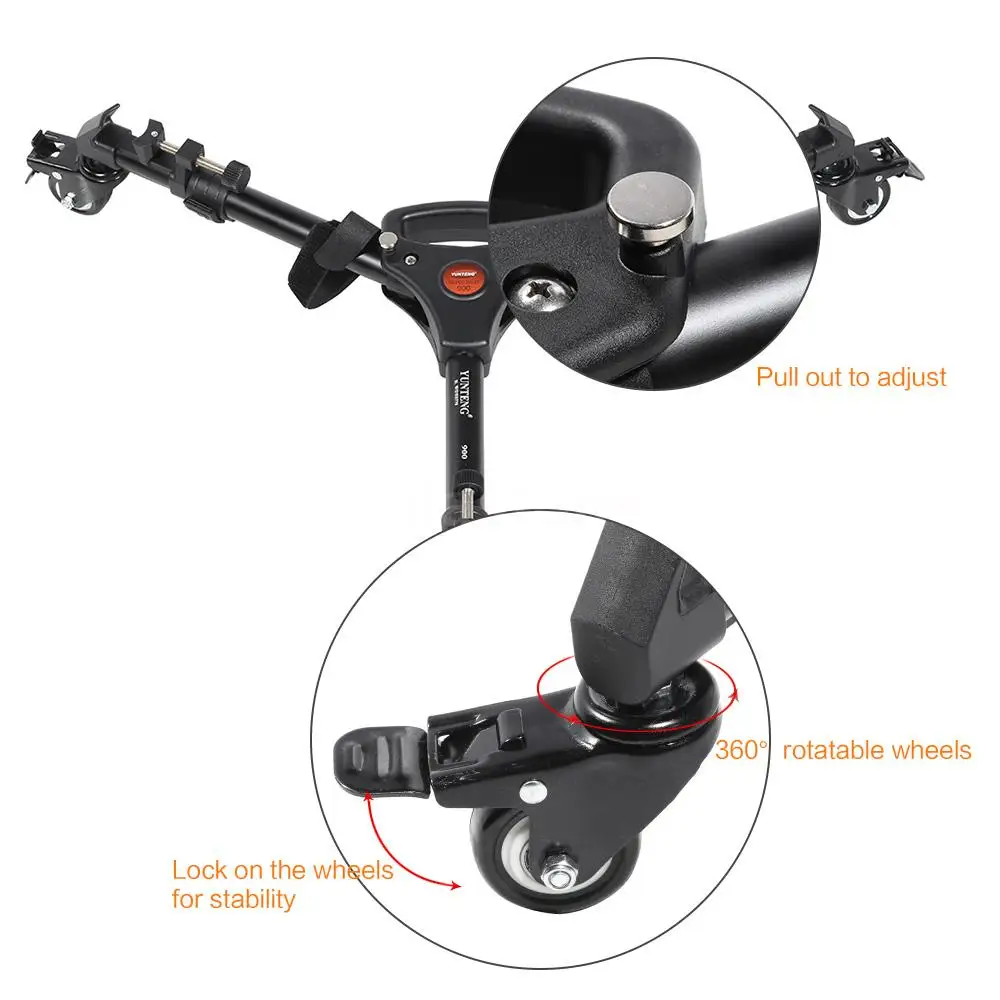 Yunteng 900 Tripod Dolly - Professional Video Camera Support