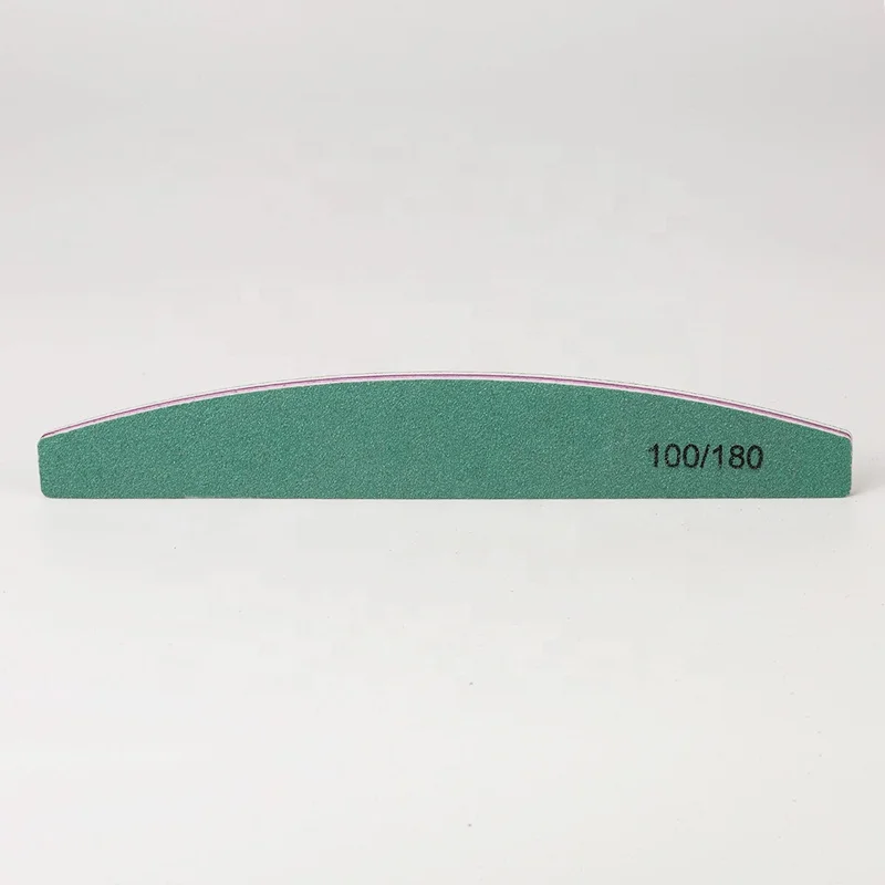 Двусторонняя наждачная бумага Premium Green Half Moon ручной маникюр частная этикетка пилки для ногтей зернистостью 100/100 100 180 напечатанные на заказ