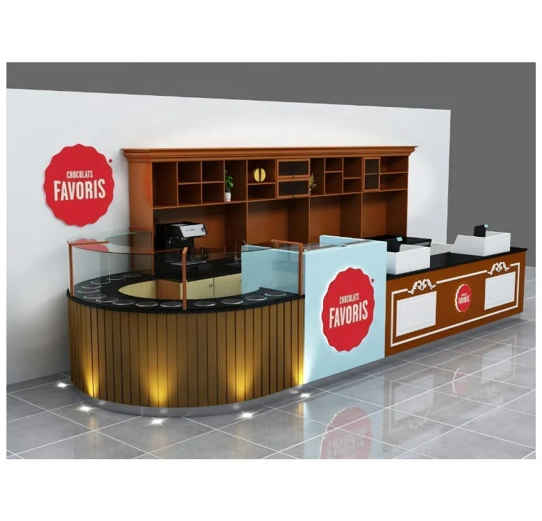 Design Juice Beautiful Coffee Shop Attractive Fast Food Kiosk for Sale Manufacture High Quality New China Mall Kiosk Customized