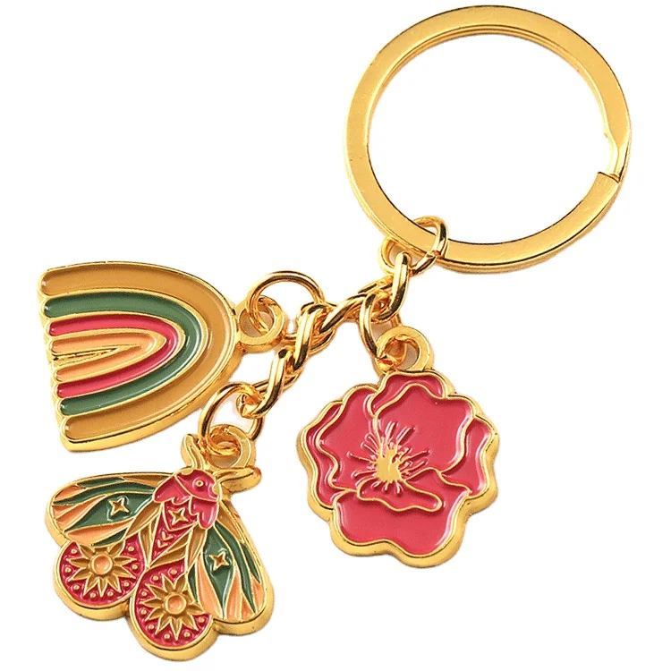 Custom Embossed Logo Keychain - Pure Color PU Leather